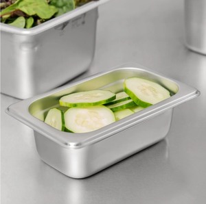 lot 2037099 image: Choice 19 Size 2 12 Deep Anti-Jam Stainless Steel Steam Table  Hotel Pan - 24 Gauge