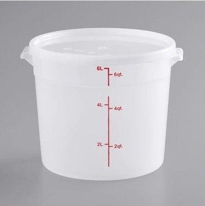 lot 2037104 image: Choice 6 Qt. Translucent Round Polypropylene Food Storage Container
