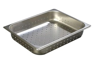 lot 2037295 image: Stainless Steel Half Size x 2.5 Deep Perforated Pan- USED