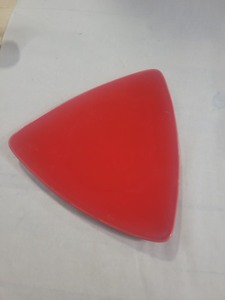 lot 3626077 image: 7in CAC China Festiware Red Triangular Serving Plates