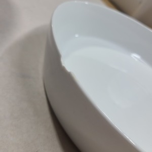 lot 3626272 image: 11 Inch Ceramic Dinner Plate 2.5 Inch Depth - White CHIPPED