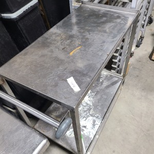 lot 3626353 image: Commercial Kitchen Stainless Steel Prep Cart with Storage Shelf and Wheels 18x34in
