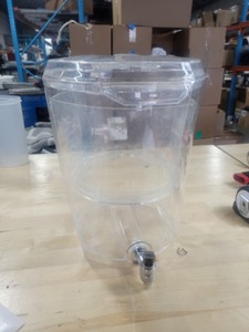 lot 3626438 image: 3 Gallons Plastic Beverage Container Dispenser with Center- Clear