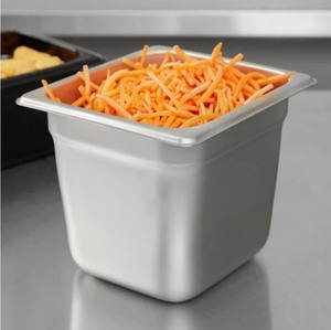 lot 3626464 image: 24-Gauge Stainless Steel Anti-Jam Steam Table Pan, Sixth, 2.75-Quart