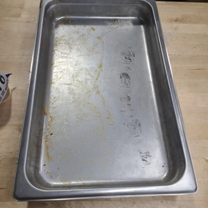 lot 3626473 image: Commercial Kitchen Stainless Steel Steam Table Pan 21x13x2in