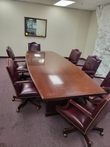 lot 3625001 image: Large Wooden Conference Room Table 10ft x 40 12 inches- Mahogany