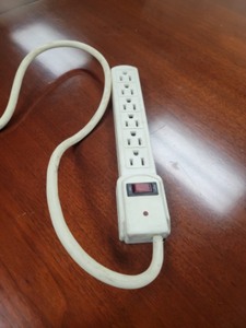 lot 3625032 image: POWER FIRST Surge Protector Outlet Strip 6 Outlets, NEMA 5-15R, NEMA 5-15P, 6 ft Cord Lg, White