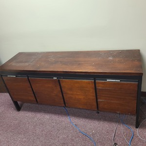 lot 3625249 image: Large Wooden StorageConsole Table with Cabinets - 65in x 19in