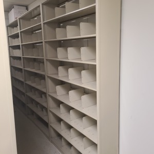 lot 3625258 image: Business Style Back Wall Filing Shelf - (12FtL x 1ftW x 8FtH)