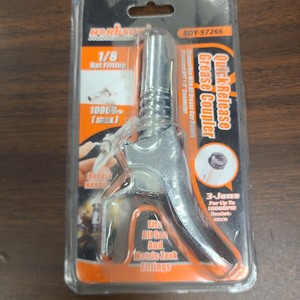 lot 3625373 image: Grease Gun Coupler, Double Handle Quick Lock Release Grease Tips Ends Couplers, Rated 10,000 PSI, Compatible with All Grease Guns 18 NPT Fittings, 1-PC