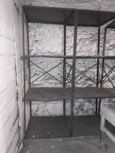 lot 3625463 image: Black Metal Shelving Unit 8x3x3 (each section separate)