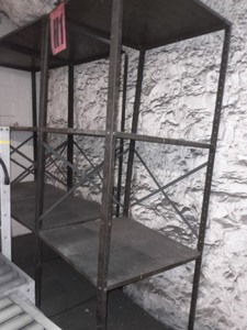 lot 3625464 image: Black Metal Shelving Unit 8x3x3 (each section separate)