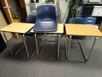 3 students desks w/chairs 1 missing screws.
