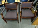 Set of 2 office chairs wood frames.
