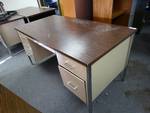 Metal desk w/6 drawers.