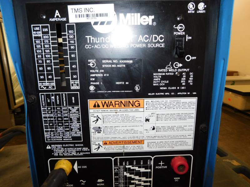 Miller Arc Welder >> Miller Thunderbolt Ac/dc 230 Volt 1phase Stick Welder ... Miller Arc Welder >> Miller Thunderbolt Ac/dc 230 Volt 1phase Stick Welder ...