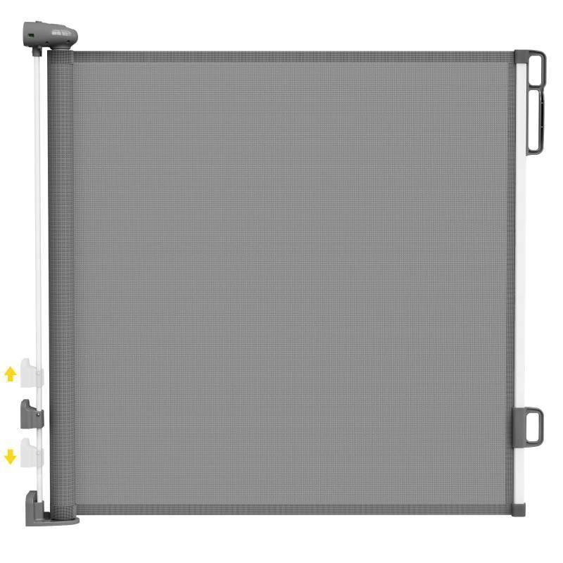 lot 42636 image: Babepai Retractable Baby Gates for Stairs, Dog Gates for Doorways, Mesh Baby Gate Extends to 54 Wide 34 Tall, Pet Gate Indoor Use for Hallways, Porch, Patio, Outdoor - Gray Retail $45