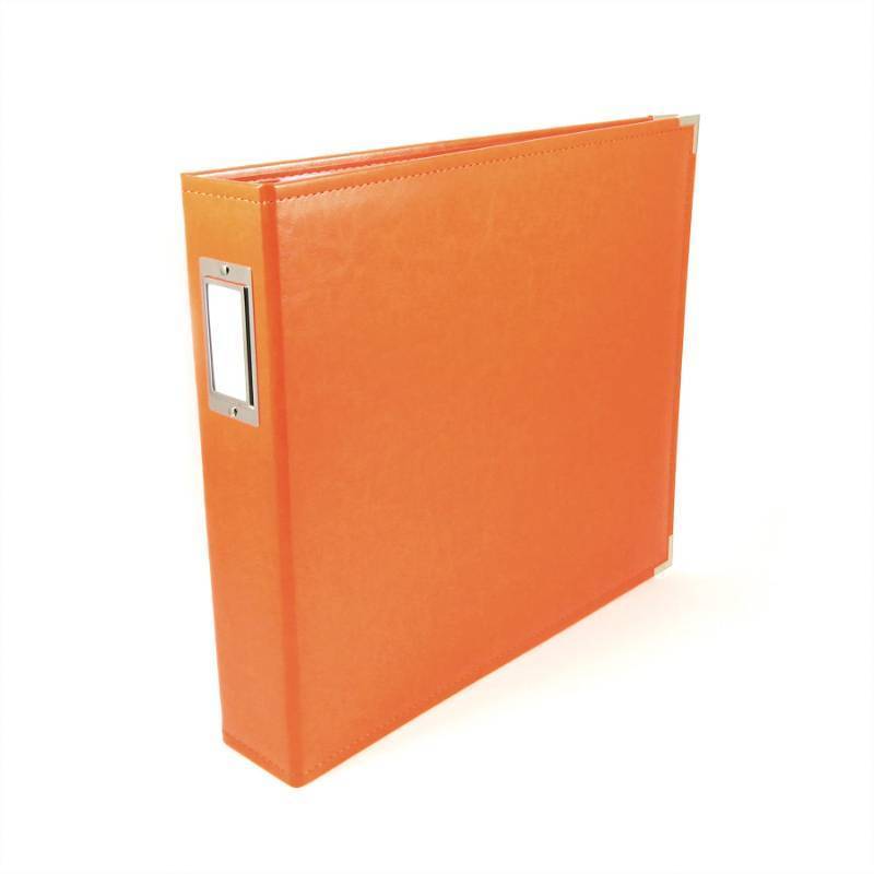 lot 41880 image: American Crafts We R Memory Keepers 12x12 Orange Soda Three Ring Binder Album with 5 Page Protectors