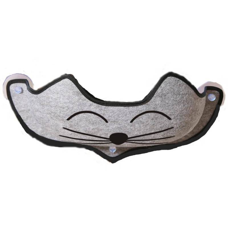lot 42001 image: K&H Pet Products EZ Mount Window Bed Kitty Sill Gray with Kitty Face 27 X 11 X 6 Inches Retail $54