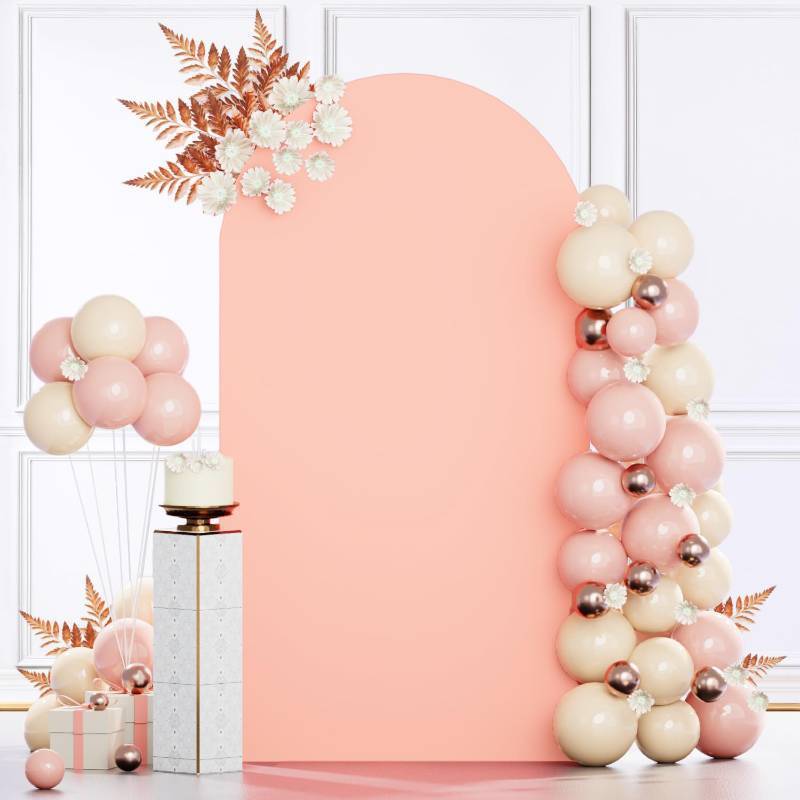 lot 41731 image: 6.6FT Arch Cover Rose Arch Frame Cover Fitted Spandex Arch Cover Backdrop Fabric Wedding Arch Covers Stretchy Panels Chiara Backdrop Cover for Arch Stand Balloon Arch Cover for Weddings Decor Retail $24