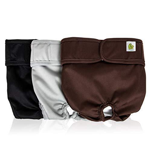 lot 41782 image: Pet Magasin Reusable Washable Dog Diapers (Pack of 3), Highly Absorbent with Strong & Flexible Velcro (Original, X-Large (25-32 Waist)) Retail $27