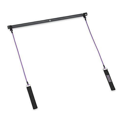 lot 41713 image: Gaiam Restore Pilates Bar Reformer Kit - Home Fitness Equipment for Total Body Workout - Includes Bar, Two 30-Inch Resistance Band Cords with Attached Foot Strap Loops - Exercise Guide Included