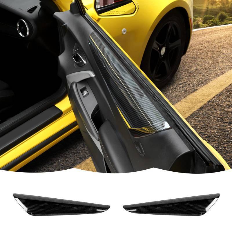 lot 41533 image: Interior Door Panel Armrest Trim Cover Decoration Interior Accessories for Chevrolet Camaro 2016-2022,Carbon Fiber Grain Retail $69