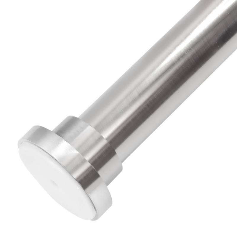 lot 41324 image: MERIVILLE 1-inch Diameter Metal Spring Tension Rod, Closet Rod, Tension Curtain Rod, Shower Curtain Rod, Adjustable Length 16-inch to 24-inch, Satin Nickel