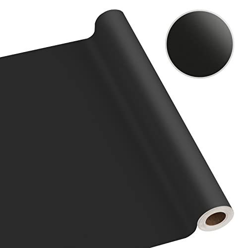 lot 41325 image: Black Wallpaper 23.6x394 Contact Paper Solid Matte Black Peel and Stick Removable Wallpaper Textured Vinyl Film Self Adhesive Wallpaper for Cabinets Waterproof Wall Coverings Home Decorative Retail $40