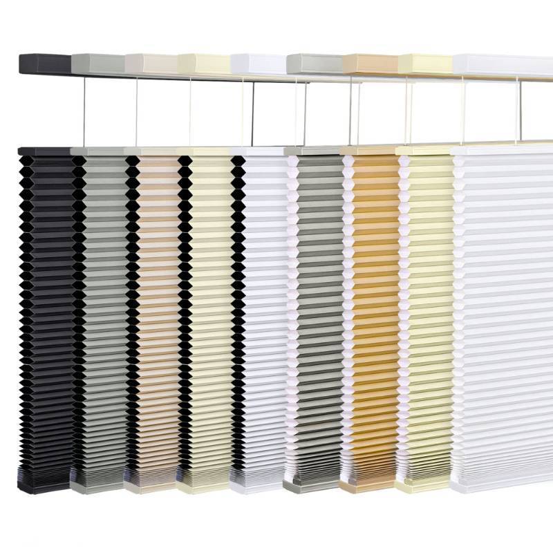 lot 41385 image: LazBlinds Top Down Bottom Up (TDBU) Cordless Cellular Shades, Light Filtering Honeycomb Shades Pleated Polyester Blinds for Window Size 27 W x 64 H, Brown. Retail $53