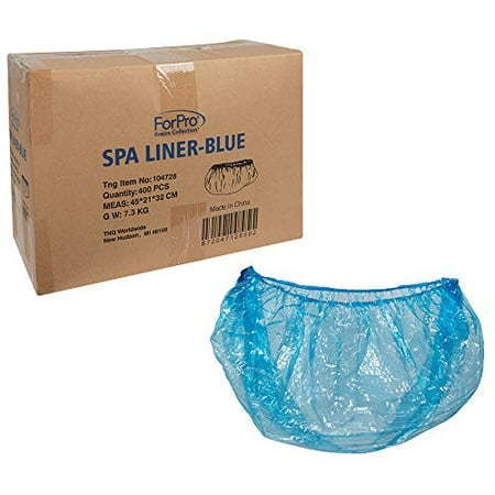 lot 40512 image: ForPro Basics Fit All Spas Disposable Pedicure Liners (Blue) Retail $40
