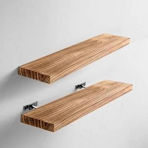 lot 42712 image: HBL 24 Inch Floating Shelves Wall Mounted Set of 2, Ideal for Bathroom, Bedroom, Living Room, and Kitchen - Perfect for Books, Storage, and Decor - Supports up to 33lbs. Retail $29