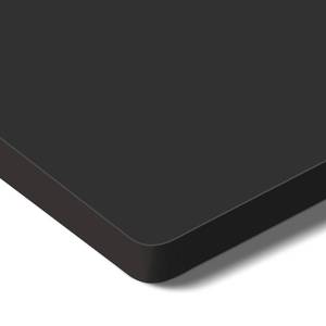 lot 42717 image: SANODESK Whole-Piece Particle Board Table Top for Standing Desk and Home Office Desk DIY, 60x24x1 Inch Black Desk Top Retail $150