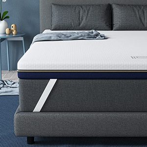 lot 42725 image: BedStory 3 Inch King Size Firm Memory Foam Mattress Topper - Extra Firm Bed Topper for Overweight Individuals, Back Pain Relief Enhanced Cooling Pad with Skin-Friendly Cover, CertiPUR-US Certified Retail $180