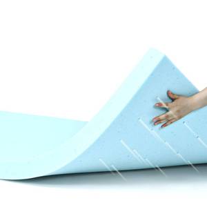 lot 42730 image: KOMFOTT 4 Inch Queen Gel Memory Foam Mattress Topper, Ventilated Ultra Soft Cooling Gel Mattress Pad, Pressure Relief Bed Topper for Back Pain Retail $60