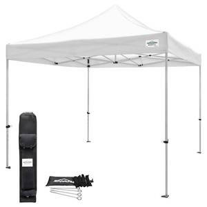 lot 42737 image: Caravan Canopy TitanShade 10 by 10 Foot Steel Frame Straight Leg Portable Instant Outdoor Canopy for Sun Shade, Beach and Tailgate Essentials, White Retail $190