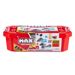 lot 27941 image: MAX Build More Premium Building Bricks Accessories and Wheels Set (250 Pieces) - Major Brick Brands Compatible Retail $22