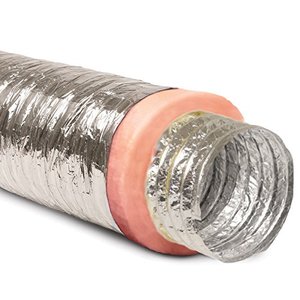 lot 42683 image: 12 Inch Flexible Aluminum Ducting Hose Insulated R-6.0 Air Duct Pipe for for Heavy Duty HVAC & Exhaust Ductwork Insulation - 25 Feet Long - in Accordance with UL 181 Retail $242