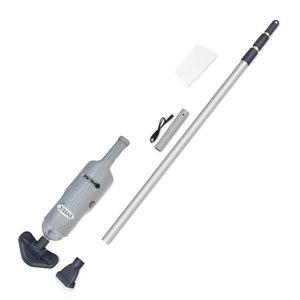 lot 42685 image: Intex Rechargeable Handheld above Ground Swimming Pool and Spa Vacuum Cleaner with 94 Inch Telescoping Shaft and 2 Interchangeable Brush Heads Retail $71
