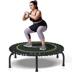 lot 42689 image: BCAN 40 Foldable Fitness Trampoline, Silent Bungees, Upgraded Arched Leg, 450LBS Weight Capacity Mini Trampoline, Stable & Quiet Exercise Rebounder for Adults IndoorGarden Workout Retail $100