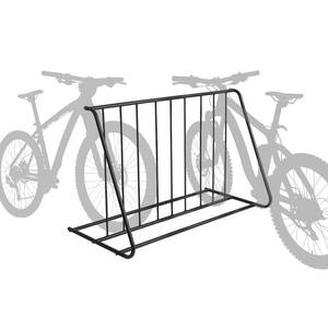 lot 42692 image: MyGift Large Metal Double-Sided Grid Bike Rack Stand, Freestanding Bicycle Storage Holder for Garage or Outdoor Parking with 6-Bicycle Capacity Retail $100