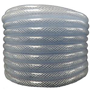 lot 42693 image: (1 ID x 1 14 OD x 50 ft) HydroMaxx� Flexible Non Toxic Clear High Pressure, Reinforced, PVC Braided Vinyl Tubing (1531100050) Retail $100