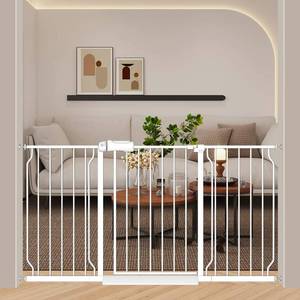 lot 42774 image: flower frail 57.5-62 Inch Extra Wide Baby Gates for Stairs Doorways Pressure Mount No Drill Dog Pet Gate Automatic Close Child Safety Gate for Toddler Kids Pets Retail $137