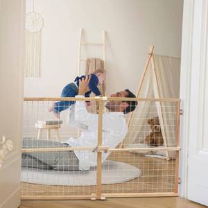 lot 42777 image: Toddleroo by North States Extra Wide Wire Mesh Wooden Baby Gate 29.5-50 Wide. Pressure Mounted Baby Gate for Doorway. (31 Tall, Sustainable Hardwood) Retail $38