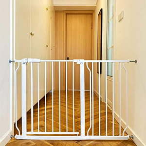 lot 42786 image: BalanceFrom Easy Walk-Thru Safety Gate for Doorways and Stairways with Auto-CloseHold-Open Features, Multiple Sizes, White Retail $70