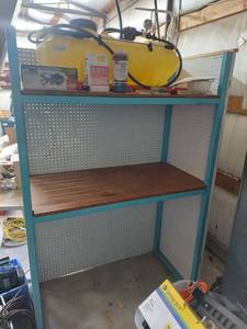 lot 4348 image: Shelf with Pegboard Back - Contents Not Included