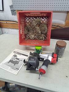 lot 4370 image: Coil nailer and nails