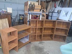 lot 4436 image: book shelves and rolling cart