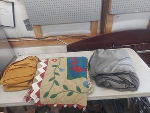 lot 4498 image: Weighted Blanket (Tranquility Temperature Balancing Weighted Throw, 12.3 lbs., 48 x 72), Bedspread (believed to be queen size) and Sheet Set