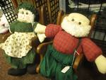 REALLY NEAT MR & MRS CLAUS SITTING IN WOODEN ROCKERS
